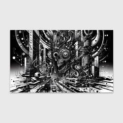 Бумага для упаковки Cyber urban skull - ai art fantasy