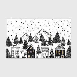 Бумага для упаковки Заснеженный черно-белый город