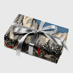 Бумага для упаковки Небольшой новогодний город в горах, цвет: 3D-принт — фото 2