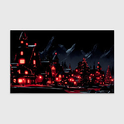 Бумага для упаковки Новогодняя ночь и красные гирлянды