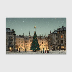 Бумага для упаковки Новогодняя елка во дворе