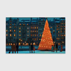 Бумага для упаковки Городская светящаяся елка, цвет: 3D-принт