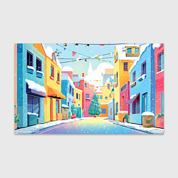 Бумага для упаковки Разноцветный новогодний дворик