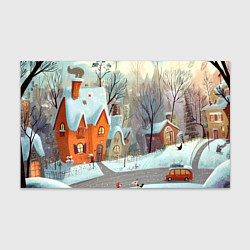 Бумага для упаковки Милый новогодний дворик