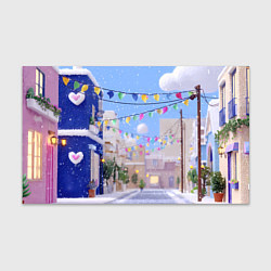 Бумага для упаковки Предновогодний праздничный дворик