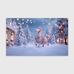 Бумага для упаковки Новогодняя милая лошадка, цвет: 3D-принт