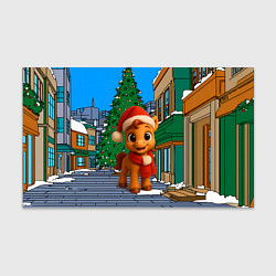 Бумага для упаковки Новогодняя лошадка и елка, цвет: 3D-принт