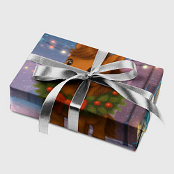 Бумага для упаковки Лошадка с новогоднем венком 2026, цвет: 3D-принт — фото 2