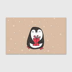 Бумага для упаковки Пингвин с подарком