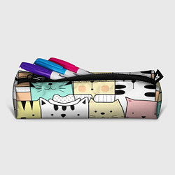 Пенал для ручек Деловые котейки, цвет: 3D-принт — фото 2