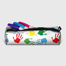 Пенал для ручек Цветные ладошки - Детский узор, цвет: 3D-принт — фото 2