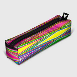 Пенал для ручек Полосатый радужный разноцветный геометрический узо, цвет: 3D-принт