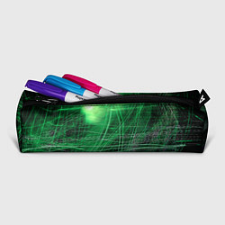 Пенал для ручек Неоновые волны и линии - Зелёный, цвет: 3D-принт — фото 2