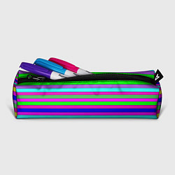 Пенал для ручек Multicolored neon bright stripes, цвет: 3D-принт — фото 2