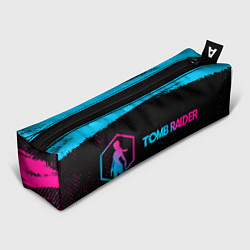 Пенал для ручек Tomb Raider - neon gradient: надпись и символ, цвет: 3D-принт