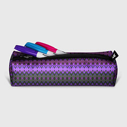 Пенал для ручек Серо-фиолетовый этнический геометрический узор, цвет: 3D-принт — фото 2