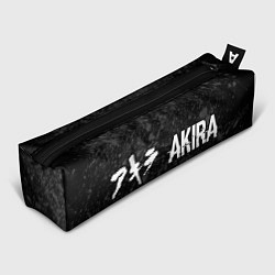 Пенал для ручек Akira glitch на темном фоне: надпись и символ, цвет: 3D-принт