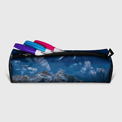 Пенал для ручек Ночные горы в природе и небо с нло, цвет: 3D-принт — фото 2