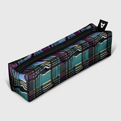 Пенал для ручек Клетка шотландка с искажением, цвет: 3D-принт