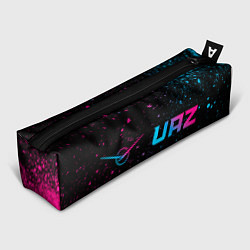 Пенал для ручек UAZ - neon gradient: надпись и символ, цвет: 3D-принт