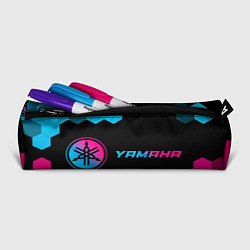 Пенал для ручек Yamaha - neon gradient: надпись и символ, цвет: 3D-принт — фото 2