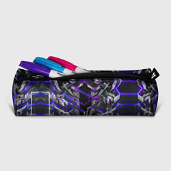 Пенал для ручек Киберпанк линии фиолетовые, цвет: 3D-принт — фото 2