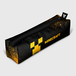 Пенал для ручек Minecraft - gold gradient: надпись и символ, цвет: 3D-принт