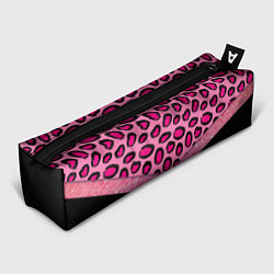 Пенал для ручек Розовый леопард и блестки принт, цвет: 3D-принт