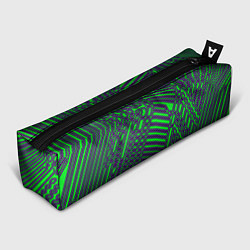 Пенал для ручек Кибер сеть ЗелёныйФиолетовый, цвет: 3D-принт