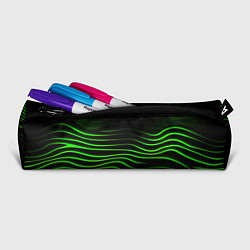 Пенал для ручек Зеленые абстрактные волны, цвет: 3D-принт — фото 2