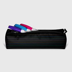 Пенал для ручек Разноцветные полосы на чёрном, цвет: 3D-принт — фото 2