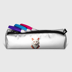 Пенал для ручек Белый кот от ai, цвет: 3D-принт — фото 2