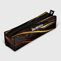 Пенал для ручек Palworld логотип золотые волны на черном, цвет: 3D-принт