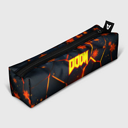 Пенал для ручек Doom плиты лого в огне, цвет: 3D-принт