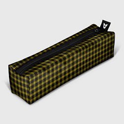 Пенал для ручек Чёрный с жёлтыми полосами шотландка, цвет: 3D-принт
