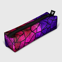 Пенал для ручек Крупный фиолетовый витраж, цвет: 3D-принт