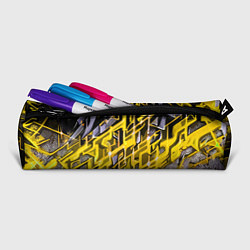 Пенал для ручек Yellow and white abstraction, цвет: 3D-принт — фото 2