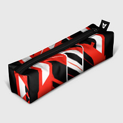 Пенал для ручек Black and red stripes on a white background, цвет: 3D-принт