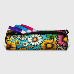 Пенал для ручек Графический паттерн - Летние Цветы, цвет: 3D-принт — фото 2