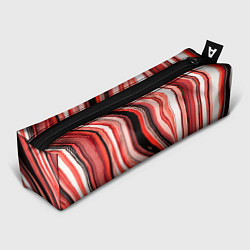 Пенал для ручек Волнистые вертикальные чёрно-красные полосы, цвет: 3D-принт