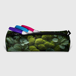 Пенал для ручек Зеленый мох и листья, цвет: 3D-принт — фото 2