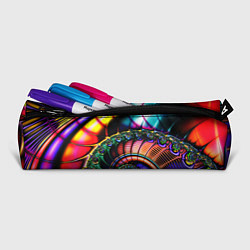 Пенал для ручек Фрактальный узор неоновый, цвет: 3D-принт — фото 2