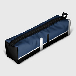 Пенал для ручек Простая абстракция сине-чёрный с белым, цвет: 3D-принт