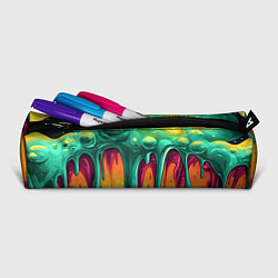 Пенал для ручек Зелено-оранжевая клякса, цвет: 3D-принт — фото 2