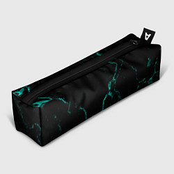 Пенал для ручек Неоновый абстрактный черный и зеленый мрамор, цвет: 3D-принт
