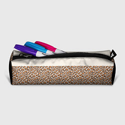 Пенал для ручек Леопардовый паттерн с черной и бежевой полосой, цвет: 3D-принт — фото 2