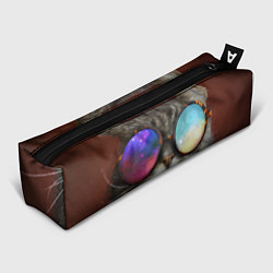 Пенал для ручек A Cat with multicolored glasses, цвет: 3D-принт