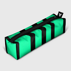 Пенал для ручек Color turquoise black line, цвет: 3D-принт