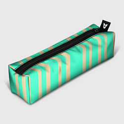 Пенал для ручек Color blue beige stripes, цвет: 3D-принт