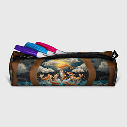 Пенал для ручек Большие золотистые рыбы выпрыгивают из воды, цвет: 3D-принт — фото 2